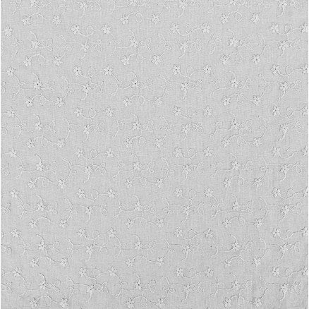 Bomullsstoff med broderi 135cm 062 Lysegrå - 50cm