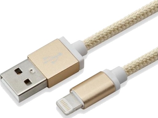 Sbox Iph7-G, Gull, Usb A, Lightning, 1,5 M, Hankjønn, Hankjønn