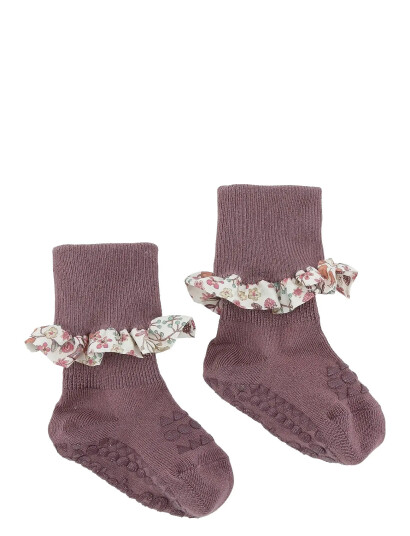GoBabyGo Non-Slip Socks - Bamboo / Liberty - Purple - 17/19