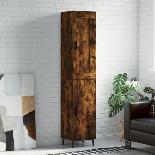 vidaXL Highboard røkt eik 34,5x34x180 cm konstruert tre 8720845495725 vidaXL Highboard røkt eik 34,5x34x180 cm konstruert tre 8720845495725