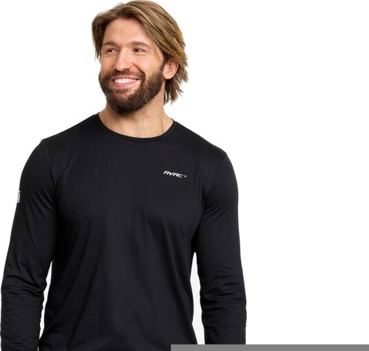 Revolutionrace Herre Overdeler Langermede skjorter Mission Long sleeved T shirt Herre Black 3XL