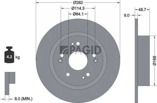 PAGID 56016NC Bremseskive PAGID 56016NC Bremseskive