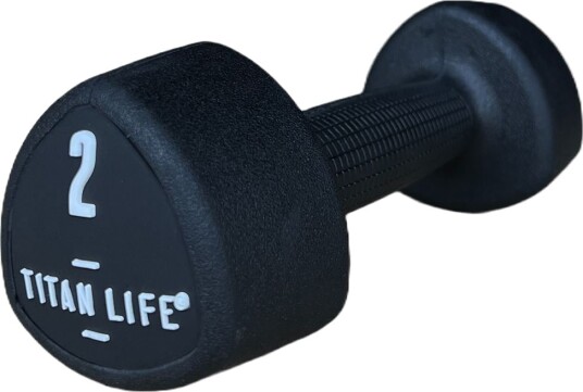 Titan LIFE PRO Dumbbell Aerobic Gummi, Selges Enkeltvis, Manualer Vekt 2 kg