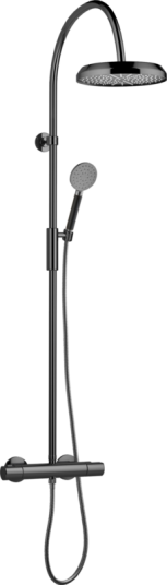 Tapwell ARM5300 Takdusj med trykk- og termostatstyrt dusjbatteri-Black Chrome