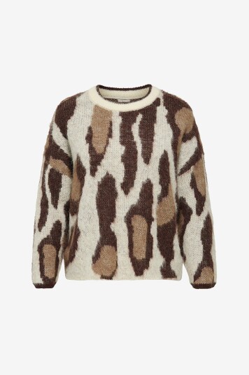 Only Carmakoma Pullover carEdelie Life LS JQ O neck Knt Grå