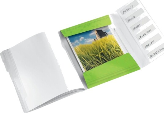 Leitz Wow   Klassifikasjonsmappe   6 Rom   6 Deler   Bokryggbredde: 17 Mm   For A4 210 X 297 Mm   Kapasitet: 200 Ark   Med Fliker   Grønn