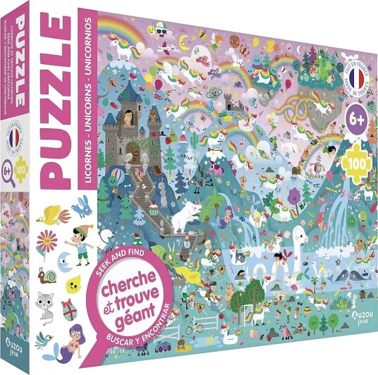 Auzou Puzzle 100 PcSeek & Find Unicorns Multi/patterned ONE SIZE