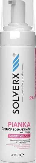 Solverx Sensitive Skin Ansiktsrens Og Sminkefjerningsskum 200Ml