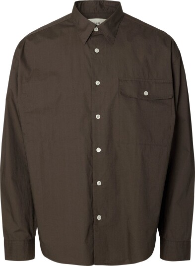 Annarr Anrfrances Poplin Ls Shirt   BLACK OLIVE   XL