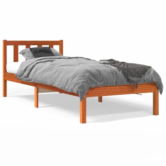 vidaXL Sengeramme brun 100x200 cm heltre furu 8721012406261 vidaXL Sengeramme brun 100x200 cm heltre furu 8721012406261