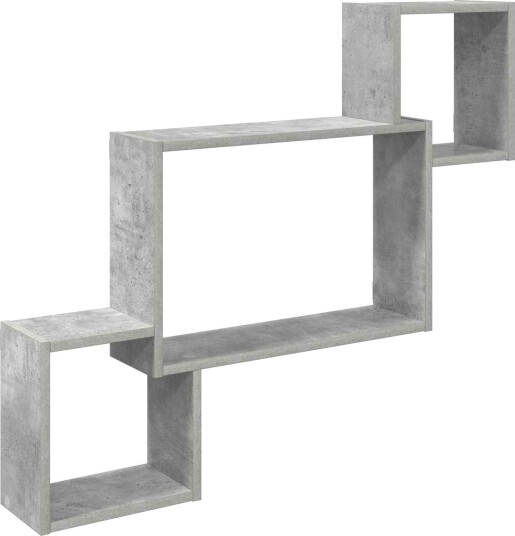 vidaXL Vegghylle Veggmontert Betonggrå 91,5 x 15 x 76 cm