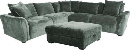 Hjørnesofa/ottoman Denvi mintgrønn