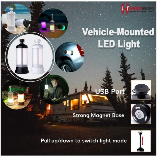 Herzberg HG-5049: Kjøretøymontert LED-lys Hvit
