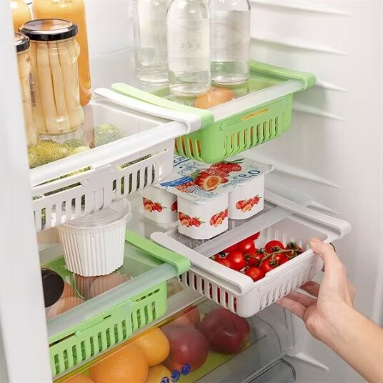 Justerbar kjøleskaporganisator (pakke med 2)