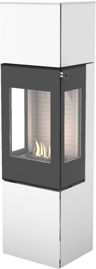Nexo 160 hvit frittstående biopeis med sideglass og glassdør Nexo 160 hvit frittstående biopeis med sideglass og glassdør