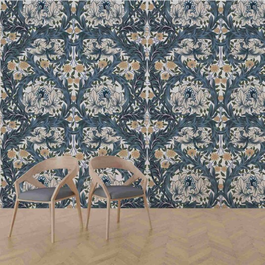 Namly Design Tapet Vintage Blå Blomstersymfoni WPPRSS2253555275