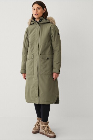 Áhkká Parka Urban Padded Long Parka W Grønn Áhkká Parka Urban Padded Long Parka W Grønn