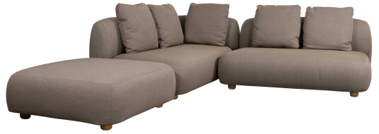Cane-line Capture hjørnesofa Taupe 2-seter ende V, 2-seter modul & pall Beige