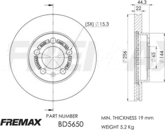 Bremseskive FREMAX BD-5650