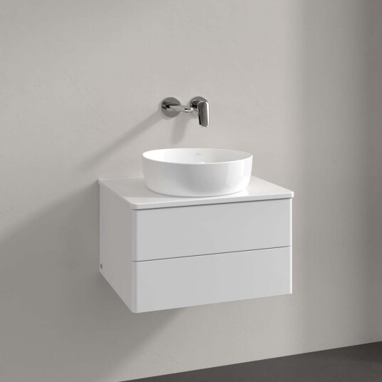 Villeroy & Boch Antao Servantskap med 2 skuffer 60x50x36 cm u/lys Hvit Høyglans Villeroy & Boch Antao Servantskap med 2 skuffer 60x50x36 cm u/lys Hvit Høyglans