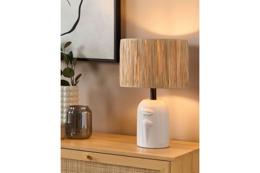 Yadasi Bordlampe 46 cm E27 Hvit/Natur