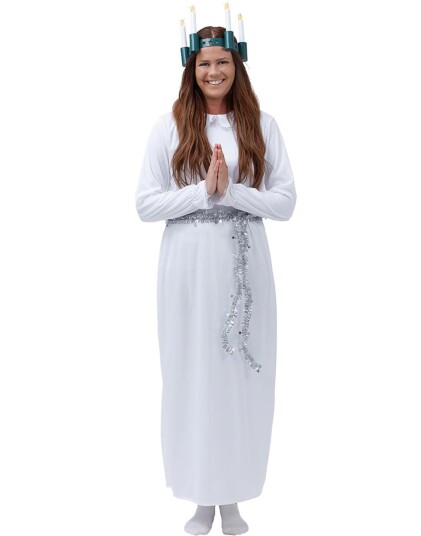 Hvitt Santa Lucia Kostyme til Dame Strl M