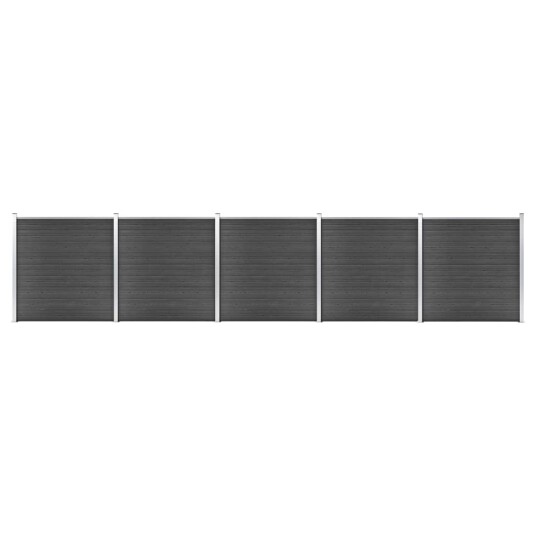 vidaXL Gjerdepanelsett WPC 872x186 cm svart vidaXL Gjerdepanelsett WPC 872x186 cm svart