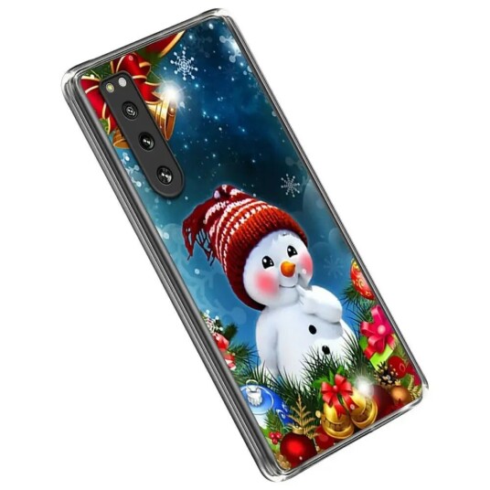 INCOVER Sony Xperia 5 IV TPU Plast Jul Deksel - Søt Snømann