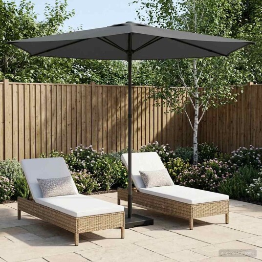 vidaXL Hageparasol 270 x 270 cm Polyester Rektangulær Antrasitt