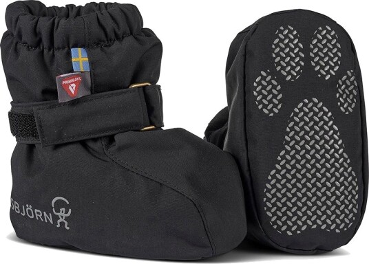 Isbjörn of Sweden Fluffy Paw Padded Booties Black 0 6 months