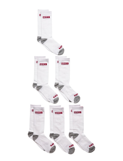 Levi"s Levi"s® Core Regular Length Socks 6-Pack White 23.5-27