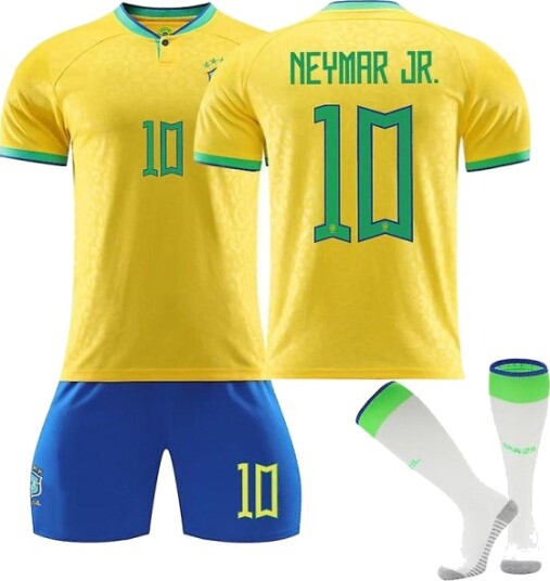 Neymar Jr 10 Hjemmetrøye 20222023 Ny Sesong Brasil Fotballtrøyer Sett Barn 26140 150cm