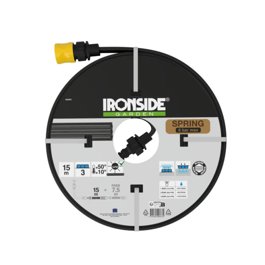 Ironside Dryppeslange 1/2 15m 1/2" Svart m/koblinger Ironside Dryppeslange 1/2 15m 1/2" Svart m/koblinger