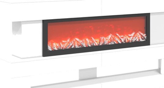 vidaXL Elektrisk peis Hvit 150 x 21 x 77 cm Konstruert tre