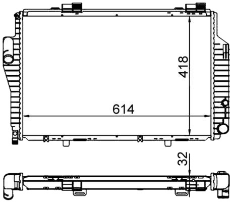 Radiator, motorkjøling MAHLE CR 307 000S