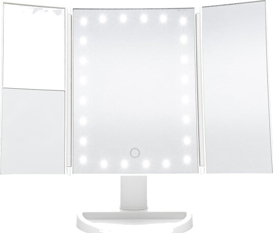Rio 24 LED Sminkespeil - Touch dimbar, 2x og 3x forst??rrelse - Hvit