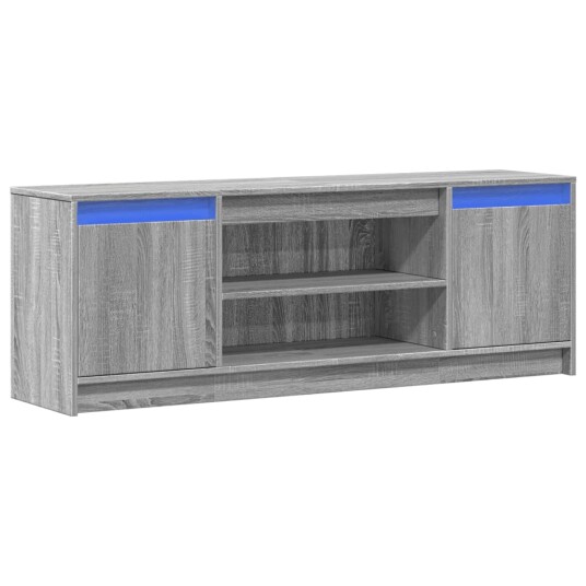 TV-benk med LED grå sonoma 139,5x34x50 cm konstruert tre TV-benk med LED grå sonoma 139,5x34x50 cm konstruert tre