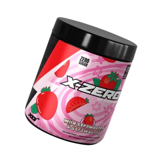 X-GAMER Energidrikkpulver X-Zero 160 gram Wild Strawberry & Strawberry