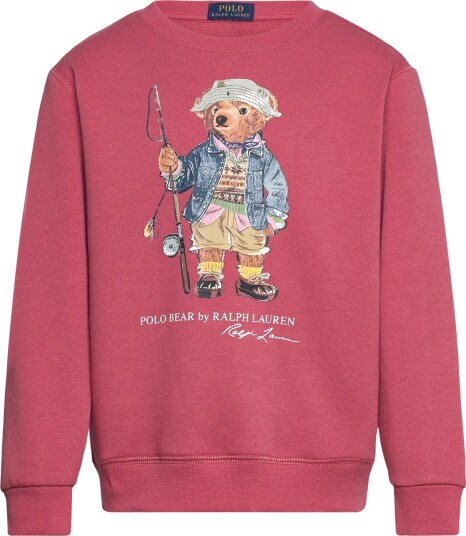 Ralph Lauren Kids Polo Bear Fleece Sweatshirt   Pink   109 116