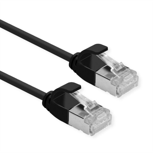 ROLINE GREEN U/FTP DataCenter Patch Cord Cat.6A  Class EA  LSOH slim black 2 m