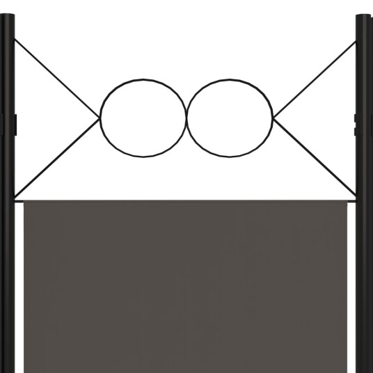 vidaXL Romdeler med 6 paneler antrasitt 240x180 cm