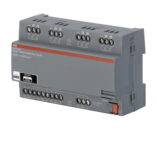 ABB Free@home 2CDG510007R0011 Aktuator I/O 8 kanaler 6 A Elfordeling & strømforsyning