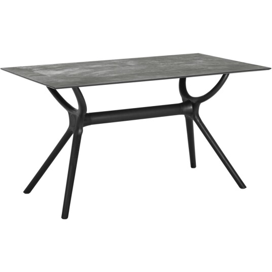 VEGA Bord Faro rektangulært; 138x80x74 cm LxBxH; Bordplate Betong Ramme Svart; Rektangulær