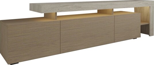 Jurukovo TV benk 192x53x37 cm   Travertin varm eik