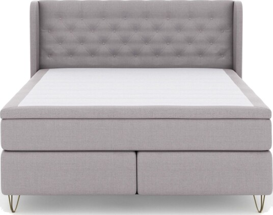 Select No 6 Komplett Sengepakke 210x210 Fast Watergel Lysegrå/V formede Metallben