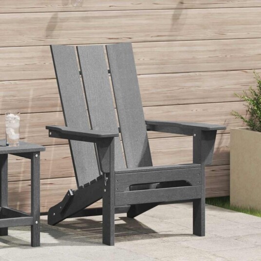 sammenleggbar Adirondack stol lys grå 74,5x80,5x90 cm HDPE