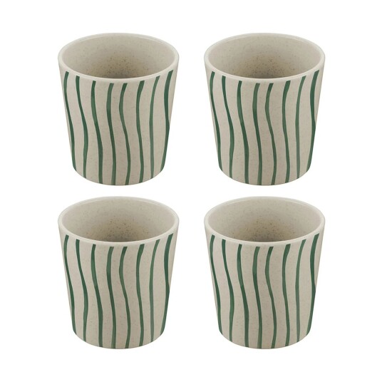 Koziol Connect kopp S 19 cl 4-pakning Monstera Stripes