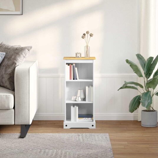 vidaXL Bokhylle Hvit 46 x 29 x 100 cm Massiv furu