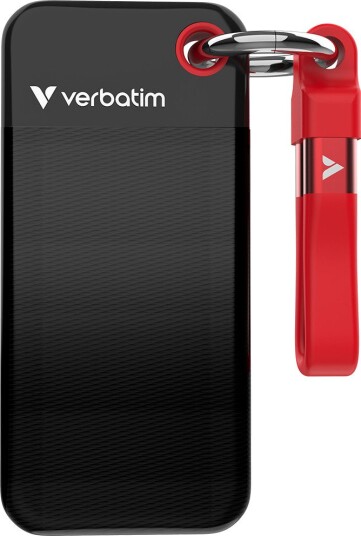 Verbatim Pocket SSD 1TB USB-C Svart/Rød