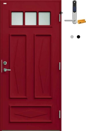 Ytterdør Diplomat Britta Klart Glass med Yale Doorman Classic Home